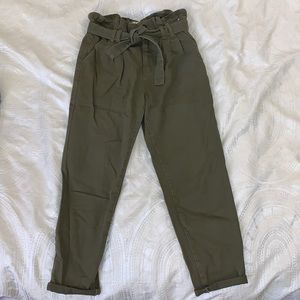 Army green high waisted pants